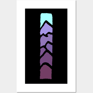 Mountain Color Stripe Tie Posters and Art